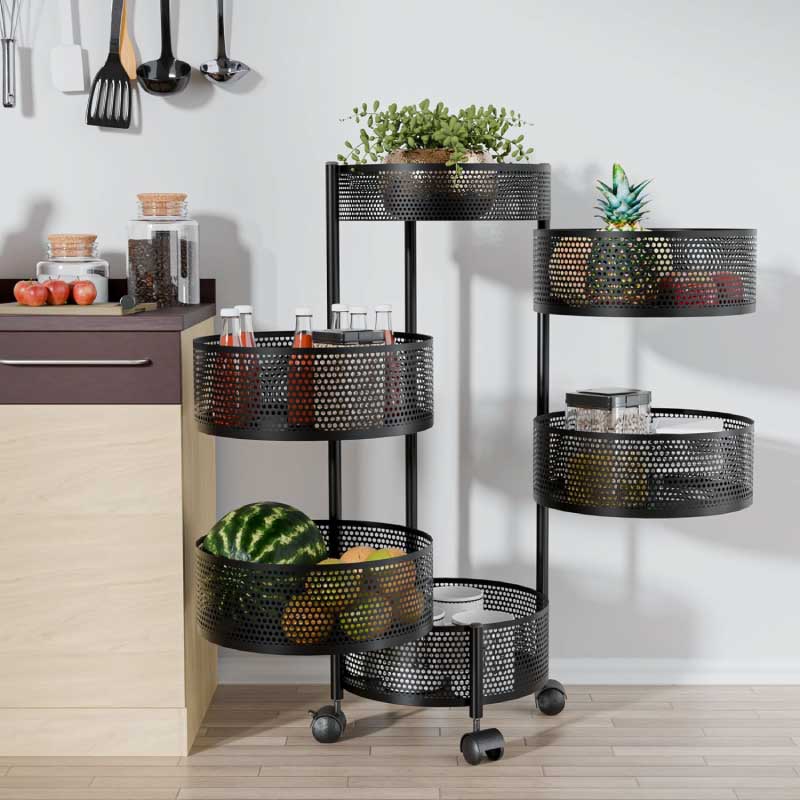 6 Layer Round Shape Kitchen Rack
